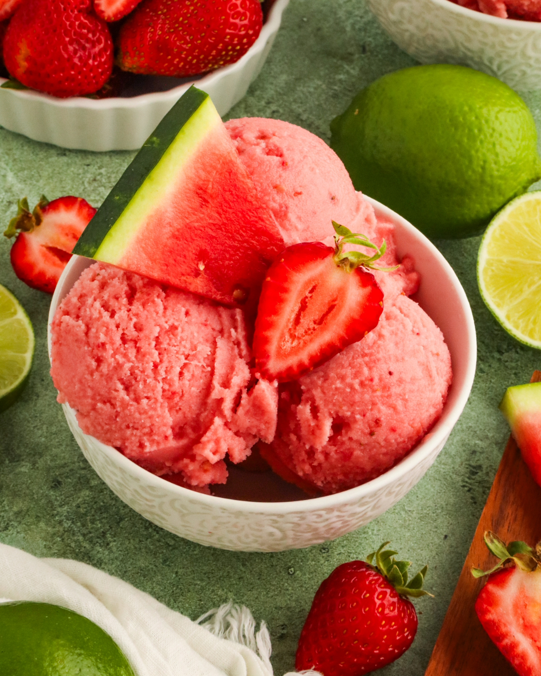 Refreshing watermelon sorbet